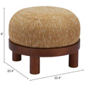 Round Wooden Ottoman