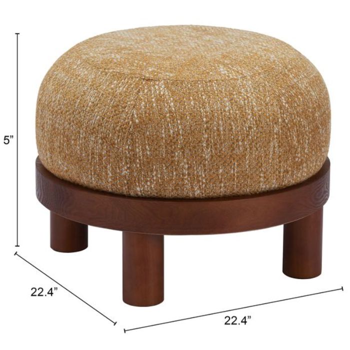 Round Wooden Ottoman